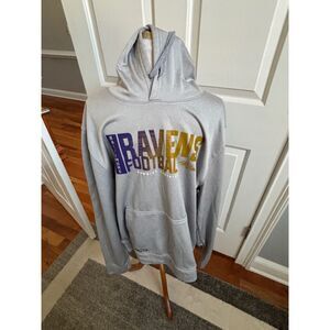 NFL TEAM APPAREL BALTIMORE RAVENS COMBINE TRAINING GRAY HOODIE XXL